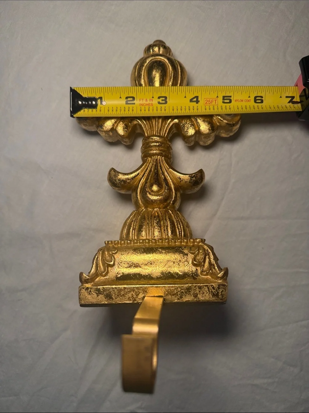 Gold Finish Fleur-de-Lis Christmas Holiday Stocking Holders Set of 2 NWT